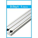 Kornişsan 3 Raylı 1 Metre Birinci Sınıf Polyester Kalın Perdeler için Tutucu Ray Korniş Lüks 1. Sınıf Beyaz