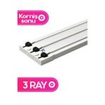 Kornişsan 3 Raylı 1. Sınıf Polyester Korniş Perde Rayı Sonu - Beyaz