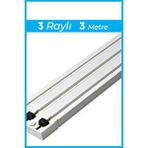Kornişsan 3 Raylı 3 Metre Birinci Sınıf Polyester Kalın Perdeler için Tutucu Ray Korniş Lüks 1. Sınıf Beyaz