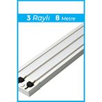 Kornişsan 3 Raylı 8 Metre Birinci Sınıf Polyester Kalın Perdeleiçin Tutucu Ray Korniş Lüks 1. Sınıf Beyaz