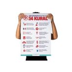 Koronavirüse Karşı 14 Kural Afişi Kendinden Yapışkanlı Folyo 35X50