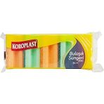 Koroplast Çift Taraflı Oluklu Bulaşık Süngeri 5'Li, Çizik & İz Bırakmaz, Çıkarıcı Mutfak Temizlik Süngeri, Tava, Tencere, Tabak, Bardak, Çatal, Bıçak, Ocak, Tezgah, Cam & Seramik Yüzeyler