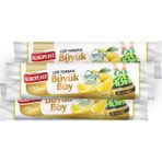 Koroplast Ekstra Güçlü Büyük Boy Limon Kokulu Büzgülü Çöp Torbası 65X70CM - 10'lu x 3 Adet Avantajlı