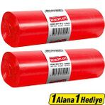 Koroplast Tıbbi Atık Çöp Poşeti Jumbo Boy 80 Cm X 110 Cm Kırmızı 10'Lu Paket 1 Alana 1 Hediye