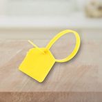 Korozyona Dayanıklı Plastik Asma Kilit İyi Mukavemet Kendinden Kilitli Etiket Süpermarket Hava Taşımacılığı Ayakkabı Giyim için (YELLOW)