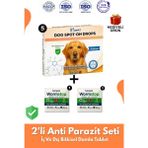 Korpet Köpek Iç Dış Anti Bit Pire Tüm Köpekler Için Bitkisel 5 Damla ve 2 Tablet Paketi