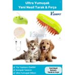 KorPet Yeni Nesil Şarjlı Buharlı Kedi & Köpek Tarağı Silikon Tüy Toplayıcı Yıkama Fırçası 1 adet