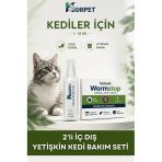 Korpet Yetişkin Kediler İçin 2'Li İç Dış Bakım Seti Bit Pire Uzaklaştırıcı