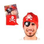 Korsan Bandana, Göz Maskesi ve Küpe 3 Lü Kostüm Seti - standart