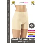 #Korse İz Göstermeyen Lazer Kesim Toparlayıcı Şekillendirici Rahat Yüksek Bel Boxer Korse - 5 Adet