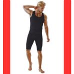 KORSEFABRİKA Trend Mood STORE Askılı Sauna Atlet ve Şortlu Zayıflatan Terleten Sauna Termal Takım - 3XL - Siyah