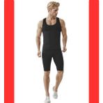 KORSEFABRİKA Trend Mood STORE Askılı Sauna Atlet ve Şortlu Zayıflatan Terleten Sauna Termal Takım - XL - Siyah