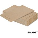 Körüklü Kraft Kese Kağıdı, Çizgili Şamua Kağıt Poşet, Hediye Ambalaj Poşeti, 50 Adet, 15X40 cm