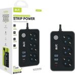 Korumalı Priz, 3x Priz Soketi, 2x USB Girişi, 1x Type-C Girişi, Tasarruflu Uzatma Kablosu, Çocuk