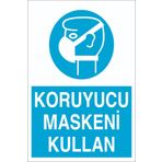 Koruyucu Maskeni Kullan Uyarı Tabelası - 70x100 Alüminyum Kompozit Panel - TGM2