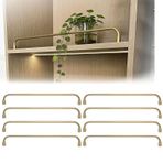 Koruyucu raflar için korkuluk, 8 paket altın alüminyum korkuluk, dekoratif çitler, 63,5 cm (25 inç) ahşap raflar için, Coci dolapları için