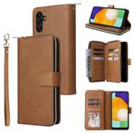 Koruyucu Vaka Samsung Galaxy ile Uyumlu Cüzdan Kılıfı A13 5G, Premium yumuşak Pu Deri Fermuar Flip Folio Cüzdan Bilek kayış kartı yuvası Kickstand koruyucu kasa Samsung Galaxy A13 5G ile uyumlu Akıllı