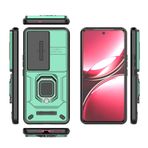 Koruyucu Vaka Vivo V50 5G (Yabancı Sürüm) Telefon Kılıfı İnce Kılıf Ayaklı Telefon Kılıfı PC ve TPU Telefon Kılıfı Kapağı İtmeli Pencere Telefon Kılıfı ile Uyumlu Akıllı telefon ince kapak kabuğu(Gree
