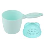 KOSDFOGE Baby Shampoo Cup Cute Fish Handle Wash Hair Bathing Eye Protection for Kids Green Pink (Green)