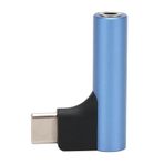 KOSDFOGe USB C 3.5mm Ses Kulaklık Jak Adaptörü Tip C Aux DAC Stereo Mic Hifi Sağ Açı Dongle Kulaklık Için(Blue)
