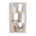 Köşe 5 katmanlı bağımsız kitaplık, büyük, L şeklinde depolama rafı, küçük alanlar, oturma odası, ofis veya çalışma odası için ideal, modern görünüm için beyaz renk seçeneği