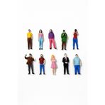 Köseoğlu 10 Adet Maket Insan Teraryum ve Minyatür Müze için Figür - Renkli - 1/50 Ölçekli 1:50 3,5cm