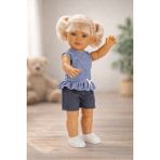 KoseToys Kız Oyuncak Bebek 45 cm Dev Boy Casual (Mavi) - Bej