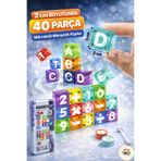 kosetoys Manyetik Akıllı Küp Seti 40 Parça Eğitici Mıknatıslı STEM Oyuncağı