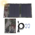 kosingna 12W 12V Monokristal Katlanabilir Güneş Paneli Çift USB Çıkışlı Çoklu Çoklu Şarj Kablosu Adaptörü Tip-C/Mikro USB Portu Cep Telefonları Tabletler ve Daha Fazlasıyla Uyumlu