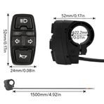 kosingna 3 in 1 Elektrikli Bisiklet Scooter Anahtarı Far Dönüş Sinyali Korna Anahtarı 36V/48V ON/OFF Kontrol Anahtarı E-Bike Elektrikli Scooter Motosiklet için Su Geçirmez