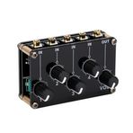 kosingna 4'ü 1 arada Pasif Mikser Modülü Mini Stereo 4 Kanallı Pasif Mikser Ses Mikseri 4 Ses Girişi - 1 Çıkış Ultra Kompakt Stüdyosu için Düşük Gürültü Konsol Sahne Küçük Kulüp veya Bar