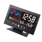 kosingna ° C / ° F Çok fonksiyonlu Kapalı Renkli LCD Dijital Sıcaklık ve Nem Ölçer Saat Termometre Higrometre Takvim Sıcaklık Trend Alarmı Konfor Düzeyi Hava Durumu Arka Işık vioce aktive