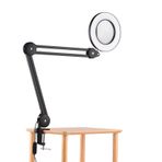 kosingna LED 5X Büyüteçli Masa Lambası Kelepçeli Ayarlanabilir Metal Döner Kol Büyüteç Göz Bakım Işığı 10 Kısılabilir Parlaklık Okuma El Sanatları Çalışma Tezgahı Çalışma Çalışması için Hafıza Fonksiy