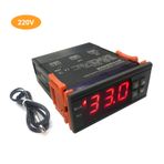 kosingna MH-1210A Alı Dijital Sıcaklık Kontrol Cihazı Yüksek Doğruluk Isıtma/Soğutma NTC Sensörü Sıcaklık Kontrol Termostat Regülatörü Dondurucu Buzdolabı Kuluçka için Sensörlü