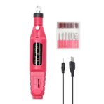 kosingna USB Güç Kaynakları El Tipi Elektrikli Taşlama Makinesi Tırnak Jelatumu Çıkarma Aleti Manikür Makinesi Hız Ayarlı Taşlama Döner Alet Takımı 6 Taşlama Başlığı ile