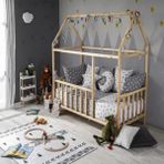 Köşk Mobilya Montessori Yatak Çatılı Model Ahşap Karyola - 100 x 200 cm - Kahverengi