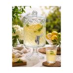 Kosova 4,5 LT Lüx Cam İçecek Sebili Musluklu Kristal Desenli Limonata & Meyve Suyu Dispenseri