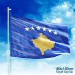 Kosova Cumhuriyeti Bayrağı Raşel Kumaş Bayrak -100x150 cm