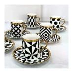 Kosova İst-181 Black Pattern 6'lı Nescafe Takımı