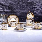 Kosova İST104 Beyaz Gold Kahve Fincan Seti