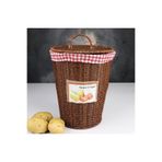 Kosova Rattan Hasır Örme İçi Bezli Kapaklı Patates Soğan Sepeti 5 Kg