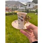 Kosova RSY-143 90CC 6LI UZUN KAHVE FİNCAN TAKIMI (ROSE FLOWER)