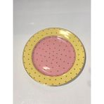 Kosova Sarı Puantiyeli Tekli Pasta Tabak 20 Cm