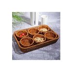 Kosova Wicker 7'li Tepsili Çerezlik Set