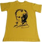 Kostüm Sarayı Atatürk Baskılı Tişört - 12 - 13 Yaş - Sarı