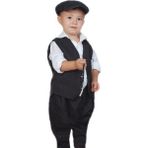 Kostüm Sarayı Şalvarlı Sekiz Köşe Kasketli Yöresel Bebek Kostümü - Siyah - 1 - 1,5 Yaş