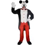Kostüm Sarayı Yetişkin Mickey Mouse Kostümü Fraklı - Kırmızı - Siyah - 2XL