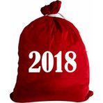 Kostümce Kadife 2018 Baskılı 60x75 Cm Noel Baba Hediye Dağıtım Çuvalı