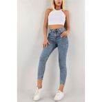 Kot Modası Pena Kar Yıkama Skinny Jean Kadın Power Pantolon - 36 - Mavi