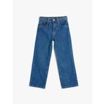 Kot Pantolon Düz Paça Cepli Pamuklu- Straight Jean